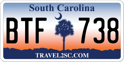 SC license plate BTF738