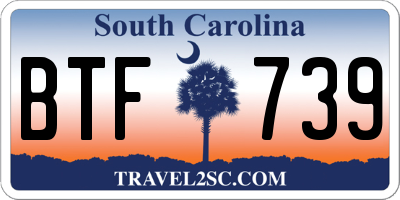 SC license plate BTF739