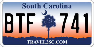 SC license plate BTF741