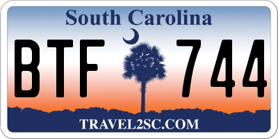 SC license plate BTF744