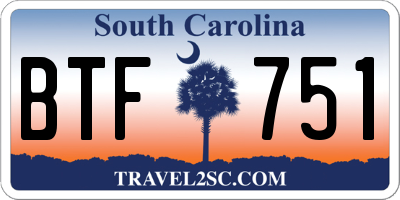 SC license plate BTF751