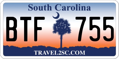 SC license plate BTF755