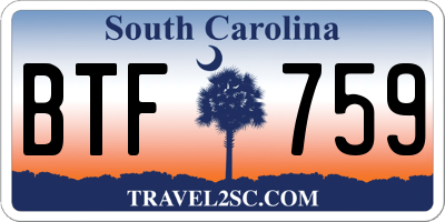 SC license plate BTF759