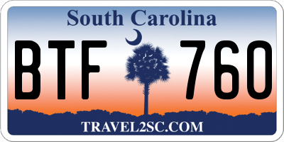 SC license plate BTF760