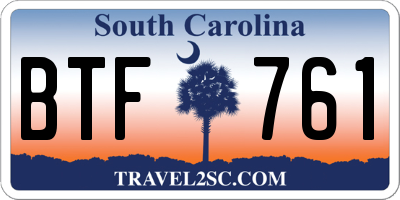 SC license plate BTF761
