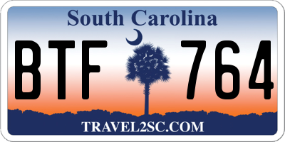 SC license plate BTF764