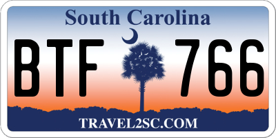 SC license plate BTF766