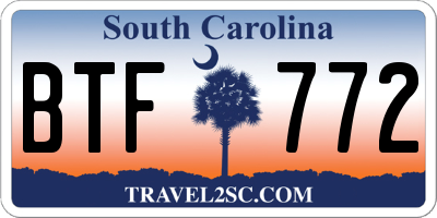 SC license plate BTF772