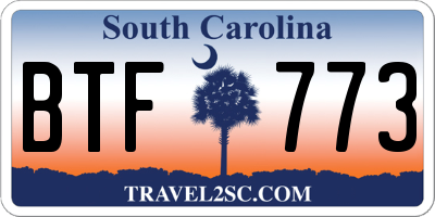 SC license plate BTF773