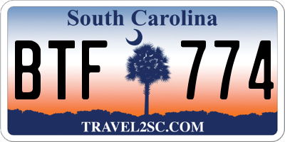 SC license plate BTF774