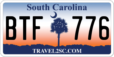 SC license plate BTF776