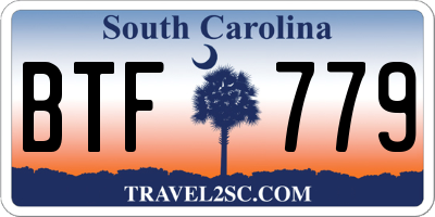 SC license plate BTF779