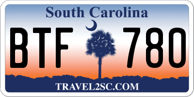 SC license plate BTF780