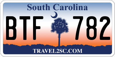 SC license plate BTF782