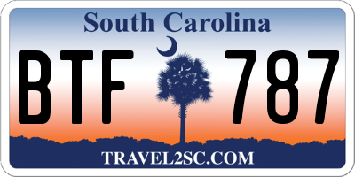 SC license plate BTF787