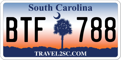 SC license plate BTF788