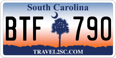 SC license plate BTF790