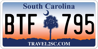 SC license plate BTF795