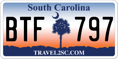 SC license plate BTF797
