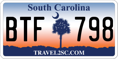 SC license plate BTF798