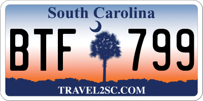 SC license plate BTF799