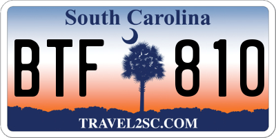 SC license plate BTF810