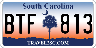 SC license plate BTF813