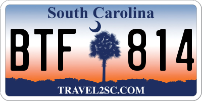 SC license plate BTF814