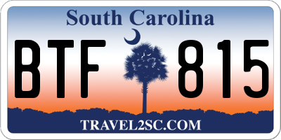 SC license plate BTF815