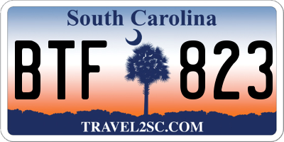 SC license plate BTF823