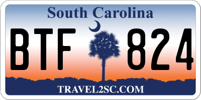 SC license plate BTF824
