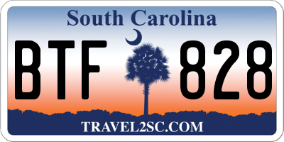 SC license plate BTF828