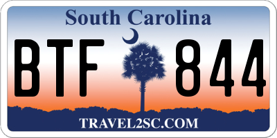 SC license plate BTF844