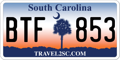 SC license plate BTF853
