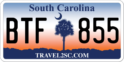 SC license plate BTF855
