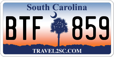 SC license plate BTF859