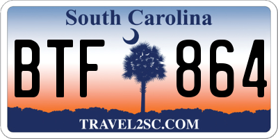 SC license plate BTF864