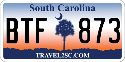 SC license plate BTF873