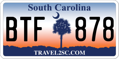 SC license plate BTF878