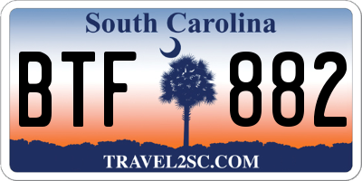 SC license plate BTF882