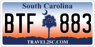 SC license plate BTF883