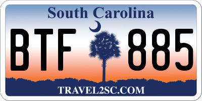 SC license plate BTF885