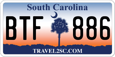 SC license plate BTF886