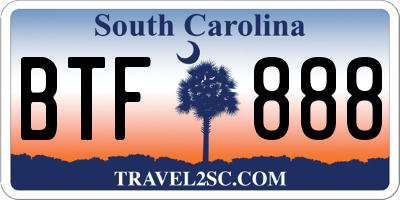 SC license plate BTF888