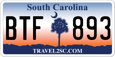SC license plate BTF893