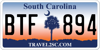 SC license plate BTF894