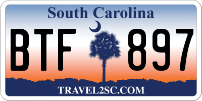 SC license plate BTF897