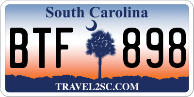 SC license plate BTF898