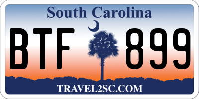 SC license plate BTF899