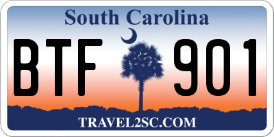 SC license plate BTF901